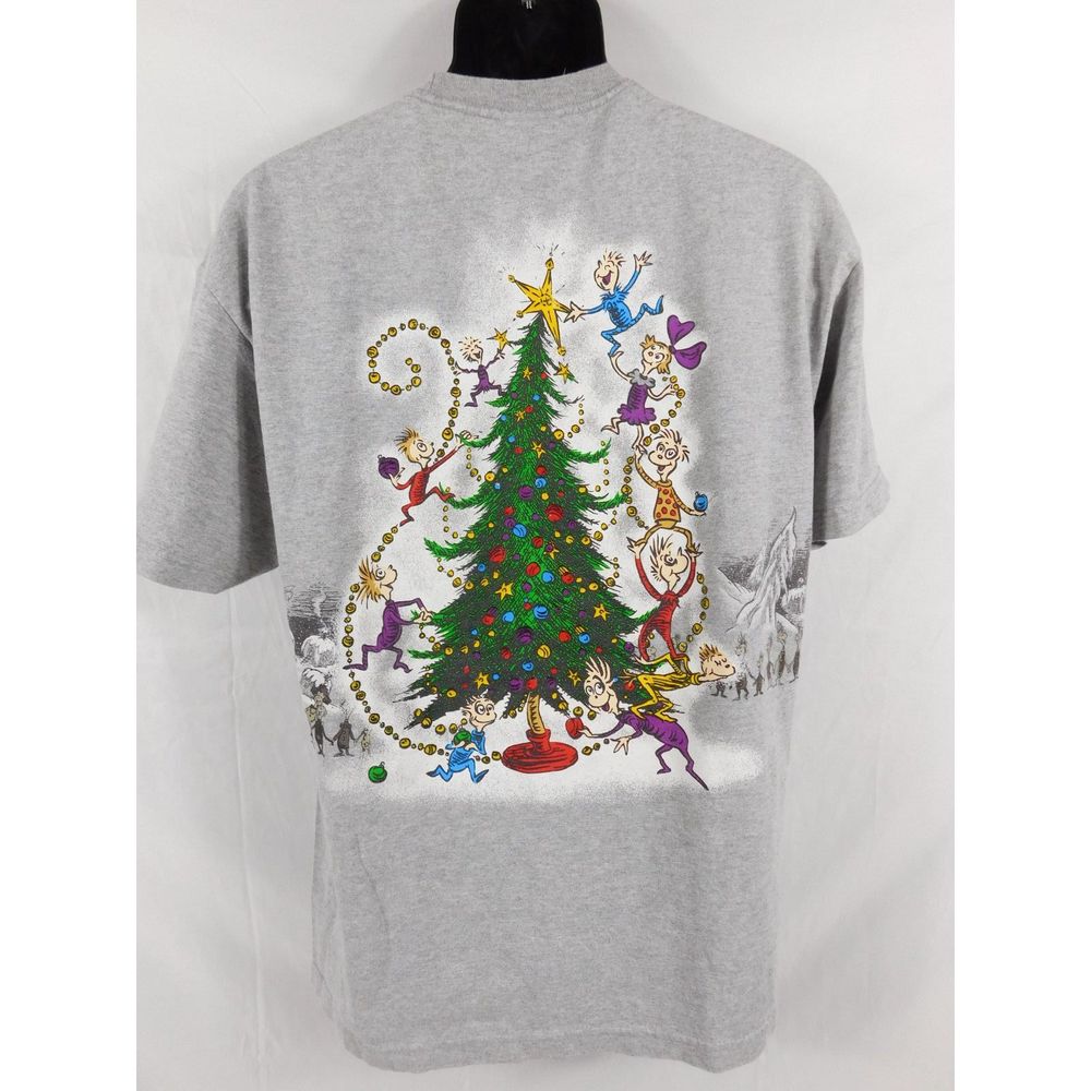 Vintage Y2K 2001 Dr. Seuss How the Grinch Stole Christmas Short Sleeve T-shirt L - Picture 3 of 16